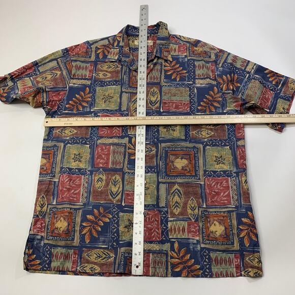 Vintage Tori Richard Shirt Mens L Large Cotton Hawaiian Mosaic Short Sleeve - Picture 5 of 8